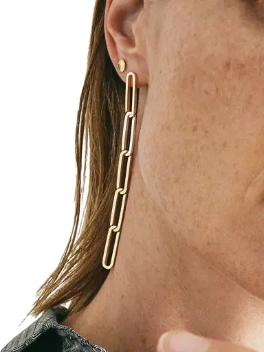 Kinraden Men's For Truth 18K Gold Earring - Gold | Thumbnail 3 Kinraden Men's For Truth 18K Gold Earring - Gold | Thumbnail 3