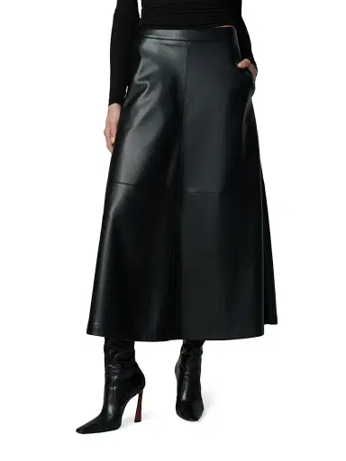 Joe's Jeans Women's x Dani Michelle The Tavi Faux Leather Maxi Skirt - Black | Thumbnail 3 Joe's Jeans Women's x Dani Michelle The Tavi Faux Leather Maxi Skirt - Black | Thumbnail 3