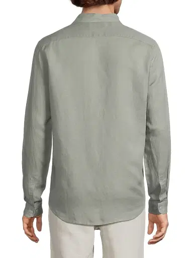Onia Men's Air Linen Long-Sleeve Shirt - Sage | Thumbnail 5 Onia Men's Air Linen Long-Sleeve Shirt - Sage | Thumbnail 5