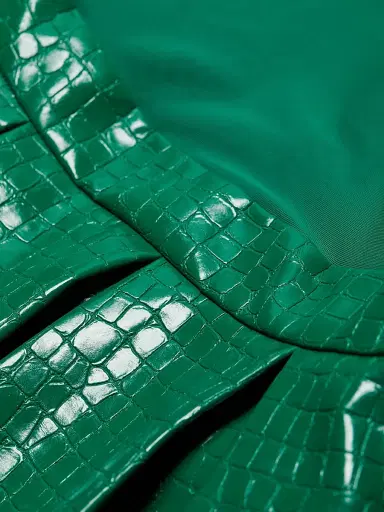 ALICE + OLIVIA Women's Chara Croc-Embossed Minidress - Emerald | Thumbnail 7 ALICE + OLIVIA Women's Chara Croc-Embossed Minidress - Emerald | Thumbnail 7