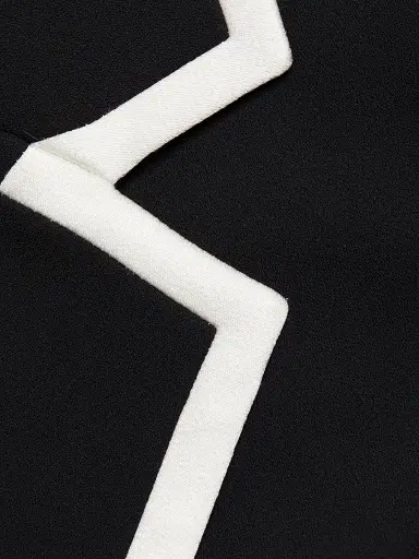 ALICE + OLIVIA Women's Kyrie Piped Tuxedo Dress - Black Off White | Thumbnail 7 ALICE + OLIVIA Women's Kyrie Piped Tuxedo Dress - Black Off White | Thumbnail 7