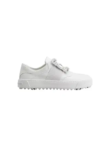Roger Vivier Women's Viv Golf Embellished-Buckle Slip-On Sneakers - Bianco | Thumbnail 1 Roger Vivier Women's Viv Golf Embellished-Buckle Slip-On Sneakers - Bianco | Thumbnail 1