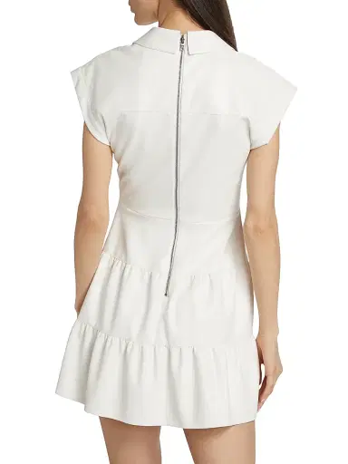ALICE + OLIVIA Women's Mila Faux-Leather Minidress - Off White | Thumbnail 5 ALICE + OLIVIA Women's Mila Faux-Leather Minidress - Off White | Thumbnail 5