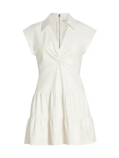 ALICE + OLIVIA Women's Mila Faux-Leather Minidress - Off White | Thumbnail 1 ALICE + OLIVIA Women's Mila Faux-Leather Minidress - Off White | Thumbnail 1