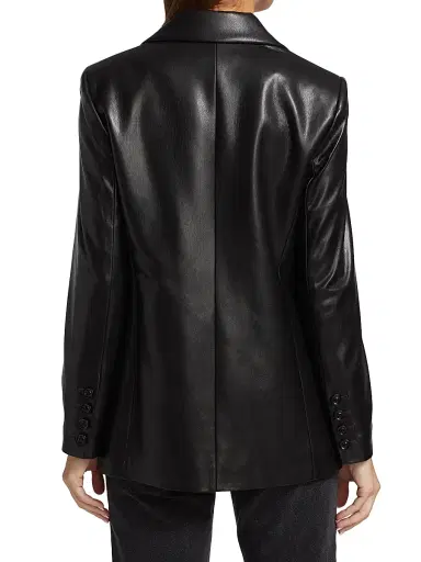 Alice + Olivia Women's Denny Faux Leather Blazer - Black | Thumbnail 5 Alice + Olivia Women's Denny Faux Leather Blazer - Black | Thumbnail 5