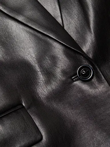Alice + Olivia Women's Denny Faux Leather Blazer - Black | Thumbnail 7 Alice + Olivia Women's Denny Faux Leather Blazer - Black | Thumbnail 7
