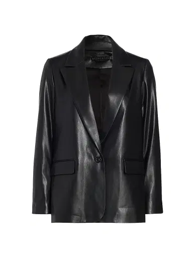Alice + Olivia Women's Denny Faux Leather Blazer - Black | Thumbnail 1 Alice + Olivia Women's Denny Faux Leather Blazer - Black | Thumbnail 1