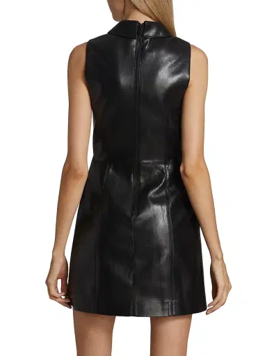ALICE + OLIVIA Women's Ellis Zip-Front Vegan Leather Minidress - Black | Thumbnail 5 ALICE + OLIVIA Women's Ellis Zip-Front Vegan Leather Minidress - Black | Thumbnail 5