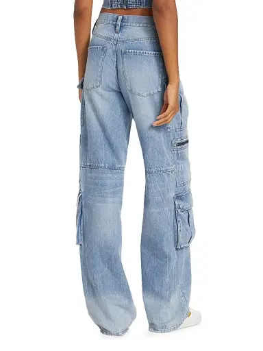 ALICE + OLIVIA Women's Cay Baggy Denim Cargo Pants - Brea Blue | Thumbnail 5 ALICE + OLIVIA Women's Cay Baggy Denim Cargo Pants - Brea Blue | Thumbnail 5