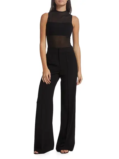 ALICE + OLIVIA Women's Nichol Mesh Mock Turtleneck Bodysuit - Black | Thumbnail 2 ALICE + OLIVIA Women's Nichol Mesh Mock Turtleneck Bodysuit - Black | Thumbnail 2