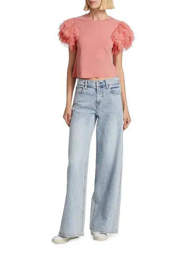 ALICE + OLIVIA Women's Trish Mid-Rise Stretch Baggy Jeans - Rockstar Blue | Thumbnail 2 ALICE + OLIVIA Women's Trish Mid-Rise Stretch Baggy Jeans - Rockstar Blue | Thumbnail 2