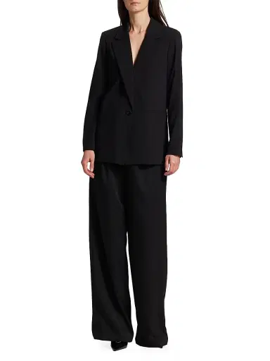 ALICE + OLIVIA Women's Denny Crepe Single-Button Blazer - Black | Thumbnail 2 ALICE + OLIVIA Women's Denny Crepe Single-Button Blazer - Black | Thumbnail 2