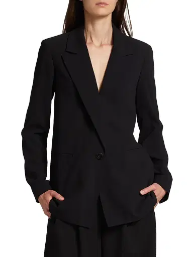 ALICE + OLIVIA Women's Denny Crepe Single-Button Blazer - Black | Thumbnail 3 ALICE + OLIVIA Women's Denny Crepe Single-Button Blazer - Black | Thumbnail 3