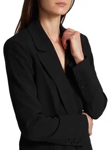 ALICE + OLIVIA Women's Denny Crepe Single-Button Blazer - Black | Thumbnail 6 ALICE + OLIVIA Women's Denny Crepe Single-Button Blazer - Black | Thumbnail 6