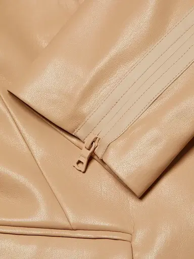 ALICE + OLIVIA Women's Macey Faux Leather Blazer - Almond | Thumbnail 7 ALICE + OLIVIA Women's Macey Faux Leather Blazer - Almond | Thumbnail 7