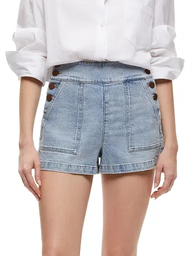Alice + Olivia Women's Donald Button Denim Shorts | Thumbnail 3 Alice + Olivia Women's Donald Button Denim Shorts | Thumbnail 3