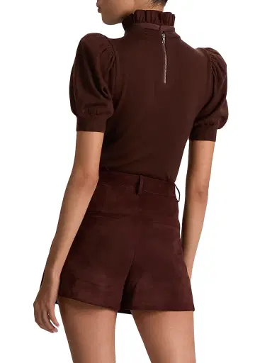 ALICE + OLIVIA Women's Chase Puff-SleeveTop - Dark Chocolate | Thumbnail 5 ALICE + OLIVIA Women's Chase Puff-SleeveTop - Dark Chocolate | Thumbnail 5