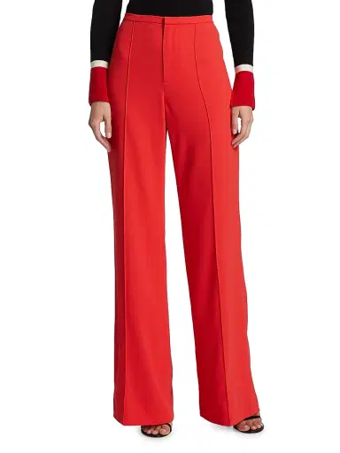 ALICE + OLIVIA Women's Dylan High-Waisted Wide-Leg Pants - Bright Poppy | Thumbnail 3 ALICE + OLIVIA Women's Dylan High-Waisted Wide-Leg Pants - Bright Poppy | Thumbnail 3