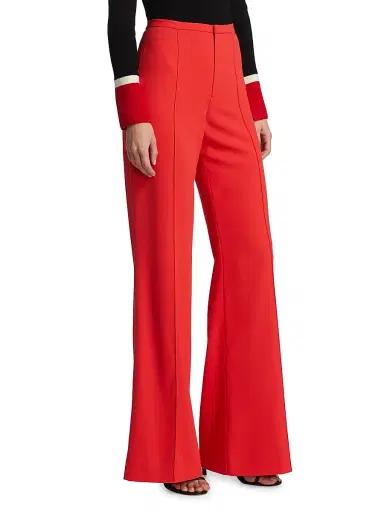 ALICE + OLIVIA Women's Dylan High-Waisted Wide-Leg Pants - Bright Poppy | Thumbnail 4 ALICE + OLIVIA Women's Dylan High-Waisted Wide-Leg Pants - Bright Poppy | Thumbnail 4