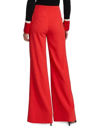 ALICE + OLIVIA Women's Dylan High-Waisted Wide-Leg Pants - Bright Poppy | Thumbnail 5 ALICE + OLIVIA Women's Dylan High-Waisted Wide-Leg Pants - Bright Poppy | Thumbnail 5