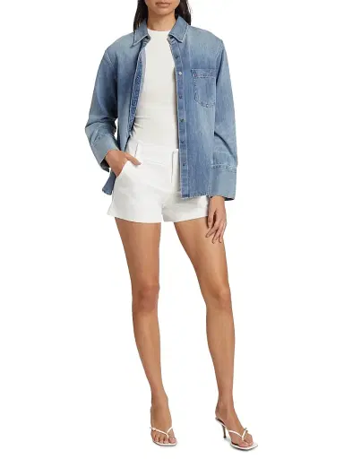 ALICE + OLIVIA Women's Cady Tailored Shorts - Off White | Thumbnail 2 ALICE + OLIVIA Women's Cady Tailored Shorts - Off White | Thumbnail 2
