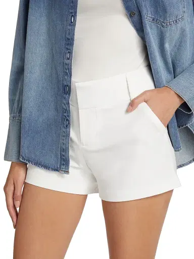 ALICE + OLIVIA Women's Cady Tailored Shorts - Off White | Thumbnail 6 ALICE + OLIVIA Women's Cady Tailored Shorts - Off White | Thumbnail 6