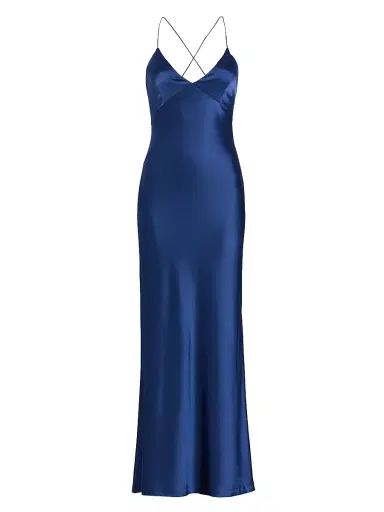ALICE + OLIVIA Women's Montana V-Neck Slip Gown - Azure | Thumbnail 1 ALICE + OLIVIA Women's Montana V-Neck Slip Gown - Azure | Thumbnail 1