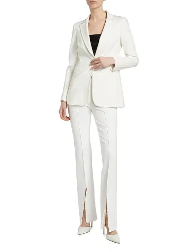 ALICE + OLIVIA Women's Breann Fitted Blazer - Off White | Thumbnail 2 ALICE + OLIVIA Women's Breann Fitted Blazer - Off White | Thumbnail 2