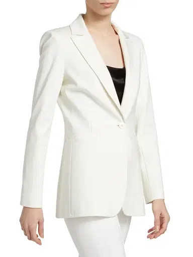 ALICE + OLIVIA Women's Breann Fitted Blazer - Off White | Thumbnail 4 ALICE + OLIVIA Women's Breann Fitted Blazer - Off White | Thumbnail 4