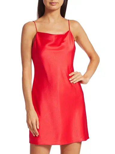 ALICE + OLIVIA Women's Harmony Mini Slip Dress - Bright Poppy | Thumbnail 3 ALICE + OLIVIA Women's Harmony Mini Slip Dress - Bright Poppy | Thumbnail 3