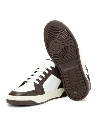 Giuseppe Zanotti Men's Colorblocked Leather Low-Top Sneakers - White Brown | Thumbnail 6 Giuseppe Zanotti Men's Colorblocked Leather Low-Top Sneakers - White Brown | Thumbnail 6
