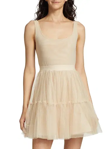 ALICE + OLIVIA Women's Chara Tiered Tulle Minidress - Champagne | Thumbnail 3 ALICE + OLIVIA Women's Chara Tiered Tulle Minidress - Champagne | Thumbnail 3