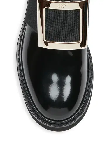 Roger Vivier Women's Viv Rangers Patent Leather Chelsea Boots - Black - Size 12 | Thumbnail 4 Roger Vivier Women's Viv Rangers Patent Leather Chelsea Boots - Black - Size 12 | Thumbnail 4