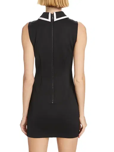 ALICE + OLIVIA Women's Wynell Tipped Collar Minidress - Black Off White | Thumbnail 5 ALICE + OLIVIA Women's Wynell Tipped Collar Minidress - Black Off White | Thumbnail 5