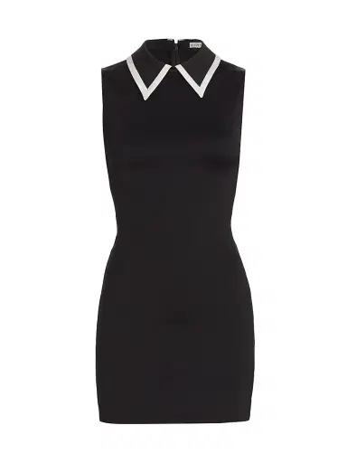 ALICE + OLIVIA Women's Wynell Tipped Collar Minidress - Black Off White | Thumbnail 1 ALICE + OLIVIA Women's Wynell Tipped Collar Minidress - Black Off White | Thumbnail 1