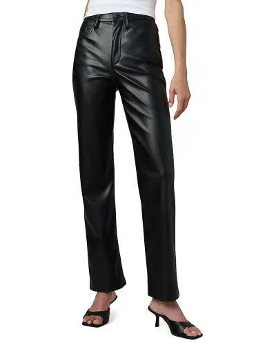 Joe's Jeans Women's Margot Faux Leather High-Rise Straight-Leg Pants - Black | Thumbnail 3 Joe's Jeans Women's Margot Faux Leather High-Rise Straight-Leg Pants - Black | Thumbnail 3