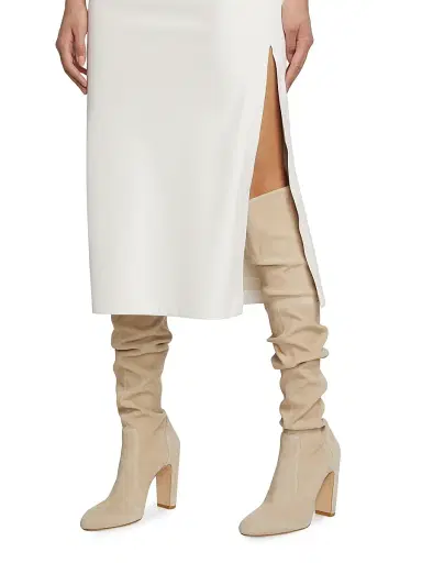 ALICE + OLIVIA Women's Maeve Vegan Leather Slip Skirt - Off White | Thumbnail 6 ALICE + OLIVIA Women's Maeve Vegan Leather Slip Skirt - Off White | Thumbnail 6