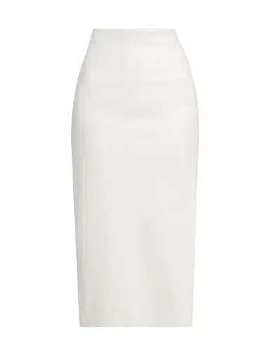 ALICE + OLIVIA Women's Maeve Vegan Leather Slip Skirt - Off White | Thumbnail 1 ALICE + OLIVIA Women's Maeve Vegan Leather Slip Skirt - Off White | Thumbnail 1