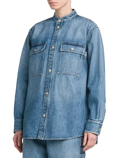 Bottega Veneta Women's Eco Wash Denim Shacket | Thumbnail 4 Bottega Veneta Women's Eco Wash Denim Shacket | Thumbnail 4