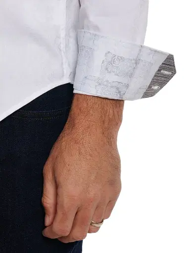 Robert Graham Men's Highland Woven Shirt - White | Thumbnail 7 Robert Graham Men's Highland Woven Shirt - White | Thumbnail 7