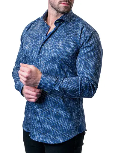 Maceoo Men's Einstein Ripples Shirt - Blue | Thumbnail 2 Maceoo Men's Einstein Ripples Shirt - Blue | Thumbnail 2