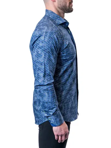 Maceoo Men's Einstein Ripples Shirt - Blue | Thumbnail 3 Maceoo Men's Einstein Ripples Shirt - Blue | Thumbnail 3