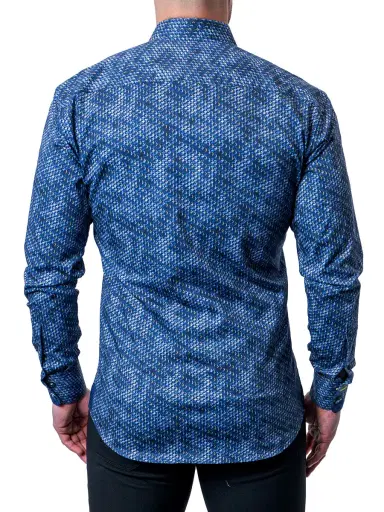 Maceoo Men's Einstein Ripples Shirt - Blue | Thumbnail 5 Maceoo Men's Einstein Ripples Shirt - Blue | Thumbnail 5