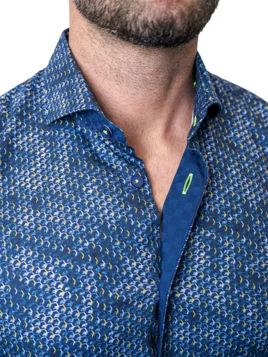Maceoo Men's Einstein Ripples Shirt - Blue | Thumbnail 6 Maceoo Men's Einstein Ripples Shirt - Blue | Thumbnail 6