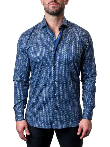 Maceoo Men's Einstein Ripples Shirt - Blue | Thumbnail 7 Maceoo Men's Einstein Ripples Shirt - Blue | Thumbnail 7