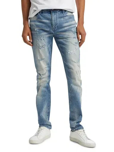 RTA Men's Bryant Distressed Slim-Fit Jeans - Light Wash Distressed | Thumbnail 3 RTA Men's Bryant Distressed Slim-Fit Jeans - Light Wash Distressed | Thumbnail 3