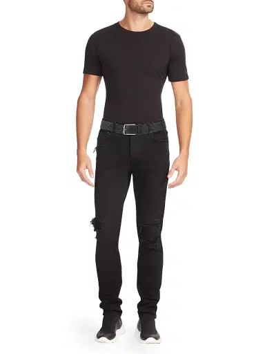 Bottega Veneta Men's Intrecciato Leather Belt - Black Silver - Size 46 | Thumbnail 2 Bottega Veneta Men's Intrecciato Leather Belt - Black Silver - Size 46 | Thumbnail 2