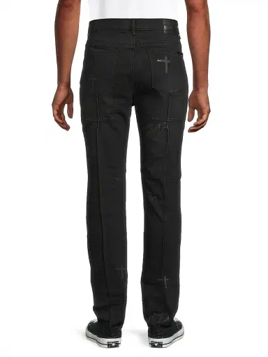 RTA Men's Crosses Distressed Jeans - Charcoal Crosses Distressed | Thumbnail 5 RTA Men's Crosses Distressed Jeans - Charcoal Crosses Distressed | Thumbnail 5