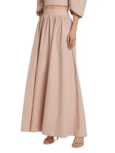 susana monaco Women's Cotton Poplin Maxi Skirt - Chamoisee | Thumbnail 4 susana monaco Women's Cotton Poplin Maxi Skirt - Chamoisee | Thumbnail 4