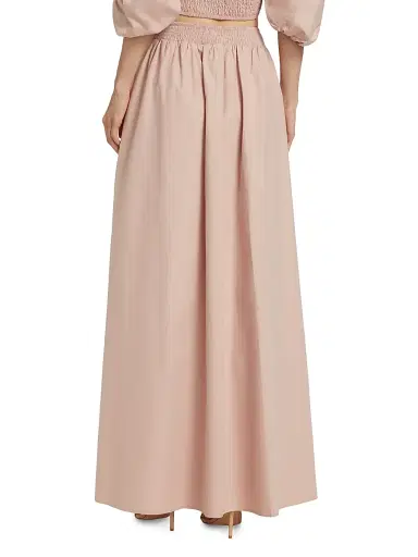 susana monaco Women's Cotton Poplin Maxi Skirt - Chamoisee | Thumbnail 5 susana monaco Women's Cotton Poplin Maxi Skirt - Chamoisee | Thumbnail 5